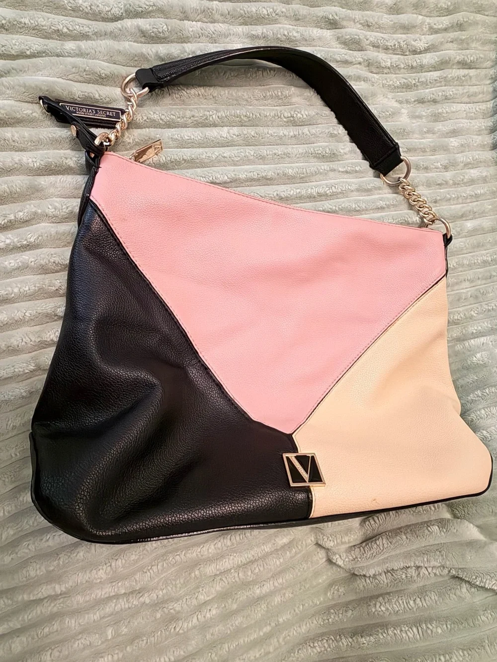 Victoria's Secret Pink, Black & Cream Shoulder Hobo Bag